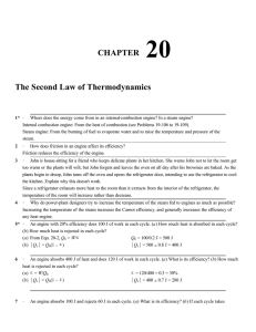 CHAPTER 20 The Second Law of Thermodynamics