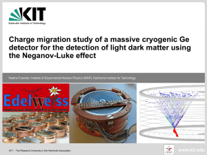 Charge migration study of a massive cryogenic Ge