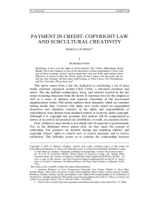 payment in credit: copyright law and subcultural creativity