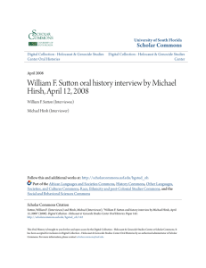 William F. Sutton oral history interview by Michael Hirsh, April 12, 2008