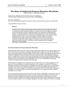 The State of Intellectual Property Education Worldwide