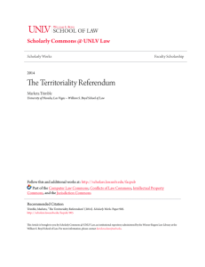 The Territoriality Referendum - Scholarly Commons @ UNLV Law