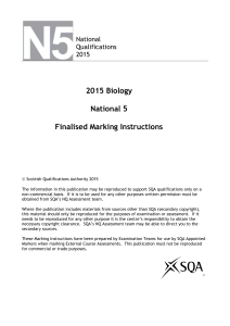 2015 Biology National 5 Finalised Marking Instructions