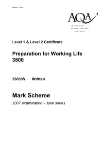 Mark Scheme 2007