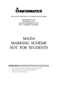 MA214 MARKING SCHEME NOT FOR STUDENTS