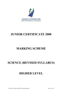 junior certificate 2008 marking scheme science