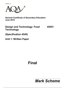 AQA 4545 Mark Scheme 2012 PDF
