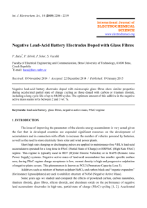Negative Lead-Acid Battery Electrodes Doped with Glass Fibres