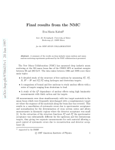 Final results from the NMC