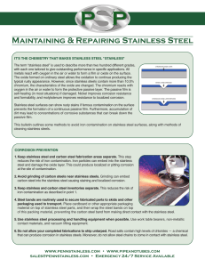 Maintaining, Repairing, and Cleaning Stainless Steel