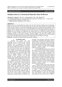 Stainless Steel As A Structural Material: State Of Review