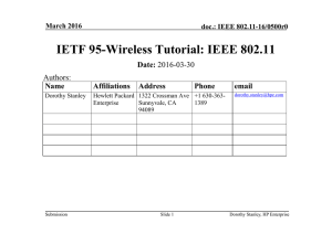 IETF 95-Wireless Tutorial: IEEE 802.11