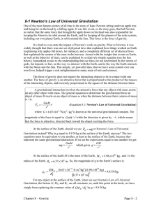 8-1 Newton`s Law of Universal Gravitation