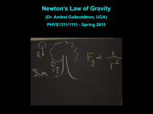 Newton`s Law of Gravity