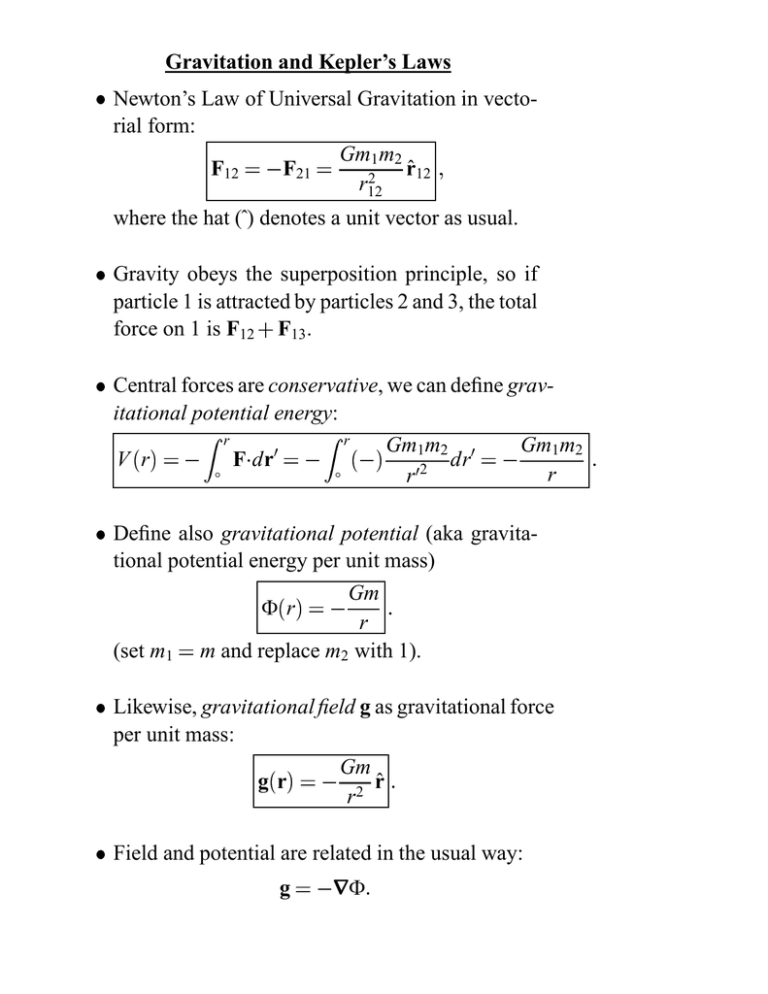 Gravitation And Kepler`s Laws Newton`s Law Of Universal Gravitation 3560