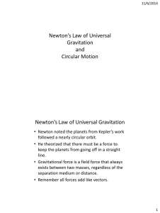Newton`s Law of Universal Gravitation and Circular Motion