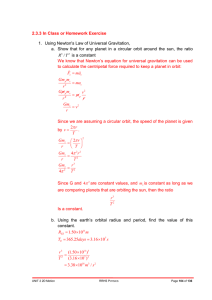 2.3.3 In Class or Homework Exercise 1. Using Newton`s Law of