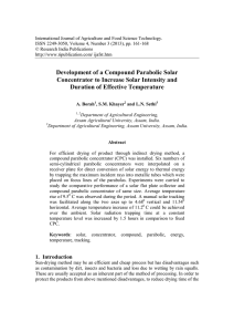 Development of a Compound Parabolic Solar Concentrator to