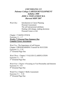 COUNSELING 115 Palomar College CAREER DEVELOPMENT