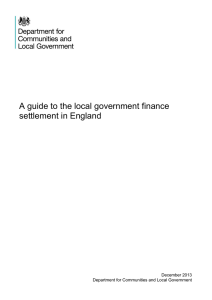A guide to the local government finance settlement in