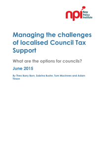 Managing the challenges of localised Council Tax Support