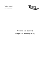 Council Tax Support Exceptional Hardship Policy