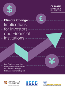Climate Change: Implications for Investors and Financial