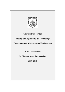 study plan Mechatronics Engineering