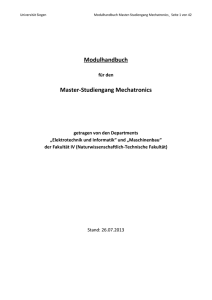 Modulhandbuch Master-Studiengang Mechatronics