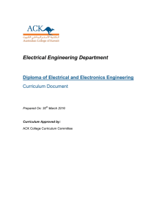 Electrical Engineering Department Diploma of Electrical and