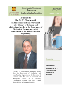 Dr. MC Chaturvedi - University of Manitoba
