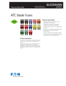 Bussmann series ATC Blade Fuse Data Sheet No. 2009