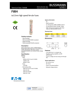 Bussmann series FWH 6x32mm high speed fuse data sheet No
