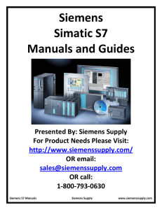 Siemens Simatic S7 Manuals and Guides