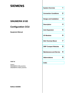SINUMERIK 810D Configuration CCU
