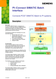 PI–Connect SIMATIC Batch Interface