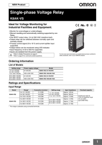 Single-phase Voltage Relay