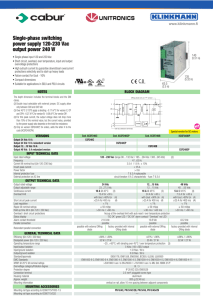 Single-phase switching power supply 120-230 Vac