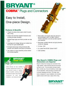 COBRA ® Plugs and Connectors