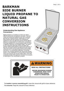 Side Burner Natural Gas Conversion Instructions