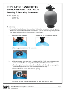 ULTRAFLO SAND FILTER TOP instructions