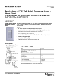 Passive Infrared (PIR) Wall Switch Occupancy Sensor – Single Circuit