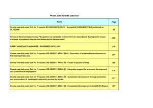 PHARE Grant tables with beneficiaries