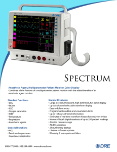 Anesthetic Agent, Multiparameter Patient Monitor