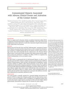 Contaminated Heparin Associated with Adverse Clinical Events and