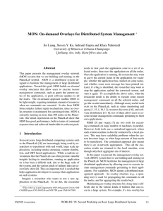 MON: On-demand Overlays for Distributed System Management ∗