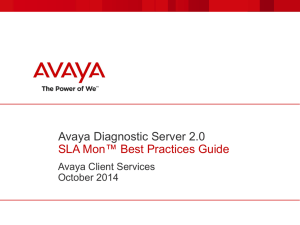 Avaya Diagnostic Server 2.0 SLA Mon™ Best