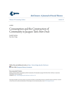 Consumption and the Construction of Community in