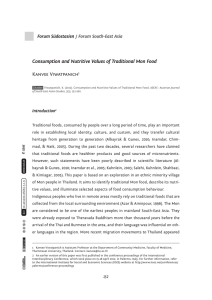 Consumption and Nutritive Values of Traditional Mon Food