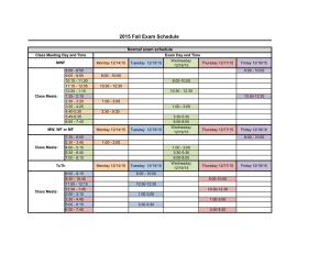 2015 Fall Exam Schedule